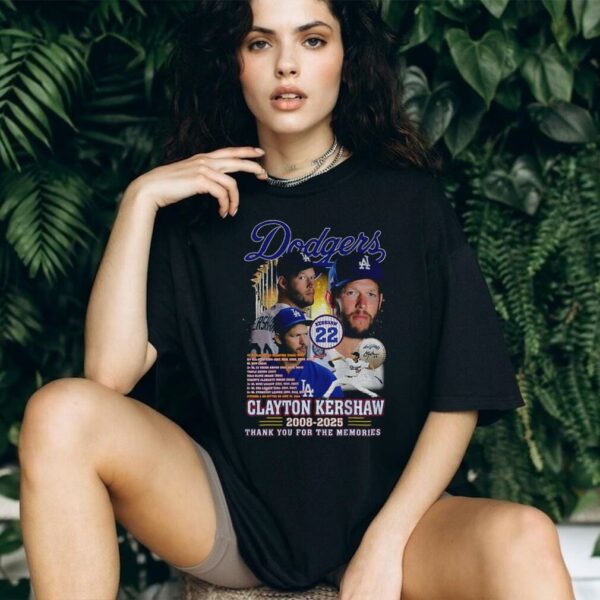 Clayton Kershaw Dodgers baseball 2008 2025 Stats thank you for the memories shirt