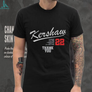 Clayton Kershaw LA Dodgers Pitching Baseball Player Thank You Forever 22 shirt