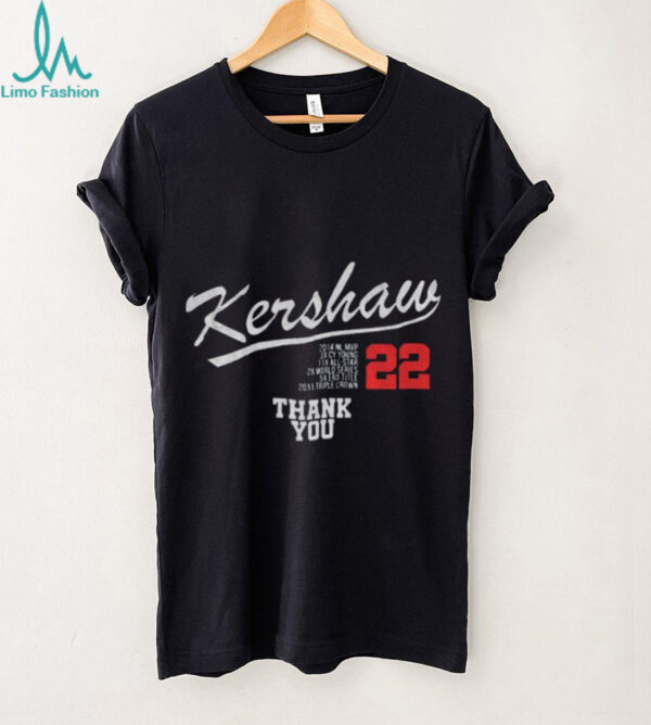 Clayton Kershaw LA Dodgers Pitching Baseball Player Thank You Forever 22 shirt