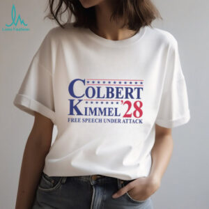Colbert Kimmel 2028 Free speech under attack ladies tee