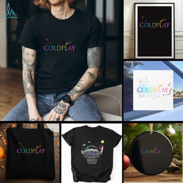 Coldplay Music of the Spheres world tour London UK colorful shirt