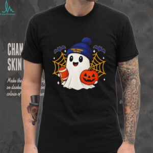 Cute Ghost Football West Virginia Happy Halloween shirt