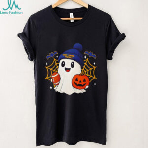 Cute Ghost Football West Virginia Happy Halloween shirt