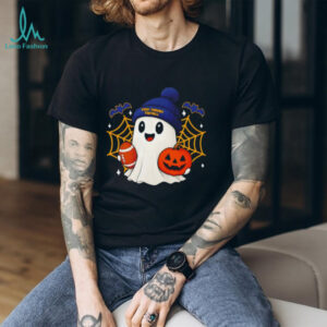 Cute Ghost Football West Virginia Happy Halloween shirt
