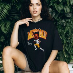 DK Metcalf cartoon football player graphic shirt
