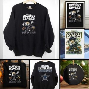 Dallas Cowboys vs Philadelphia Eagles kickoff game winners mascot shirt