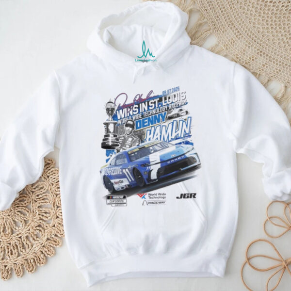 Denny Hamlin Checkered Flag Sports 2025 Enjoy Illinois 300 Race Winner shirt