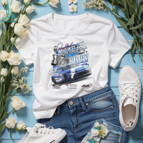 Denny Hamlin Checkered Flag Sports 2025 Enjoy Illinois 300 Race Winner shirt