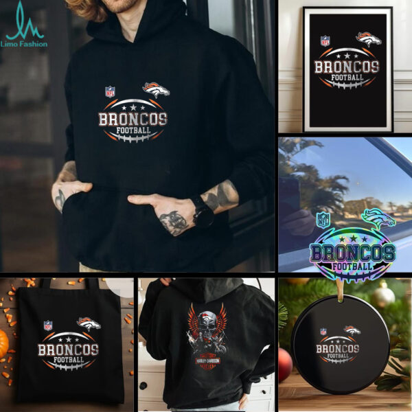 Denver Broncos NFL Harley Davidson motorcycle graphic shirt