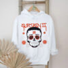 Skull wearing a face scarf Minnesota Vikings football shirt