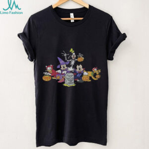 Disney's Mickey Classic Halloween Friends Trick or Treat Tombstone Men's Tee Shirt