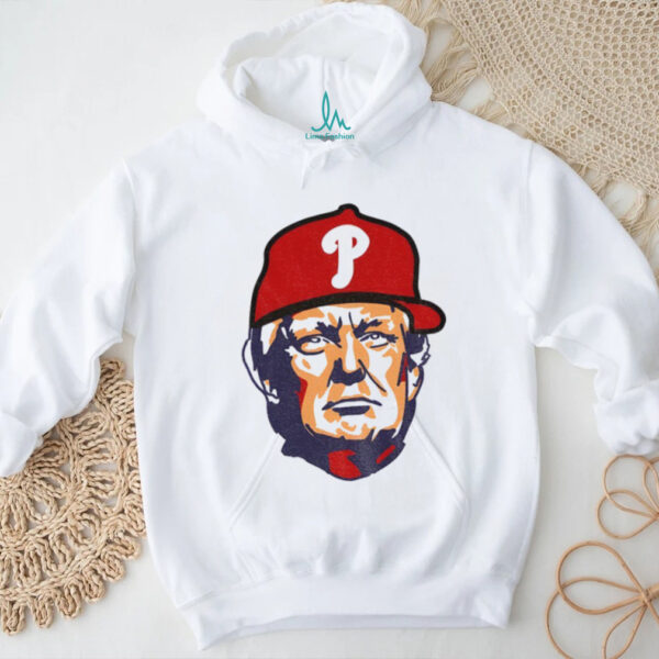 Donald Trump big head with Philadelphia Phillies hat MLB Baseball Champions 2025 shirt