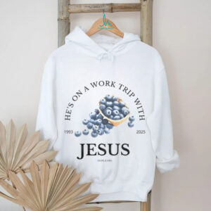 Erika Kirk Blueberry he’s on a work trip with Jesus Charlie Kirk memorial shirt