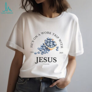Erika Kirk Blueberry he’s on a work trip with Jesus Charlie Kirk memorial shirt