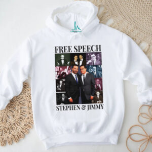 Free Speech Stephen And Jimmy Jimmy Kimmel Political Satire Eras Tour ladies tee