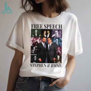 Free Speech Stephen And Jimmy Jimmy Kimmel Political Satire Eras Tour ladies tee