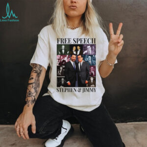 Free Speech Stephen And Jimmy Jimmy Kimmel Political Satire Eras Tour ladies tee