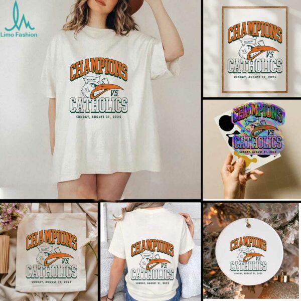 Notre Dame vs Miami Champions vs Catholics 2025 shirt