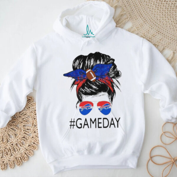 Gameday Buffalo Bills messy bun shirt