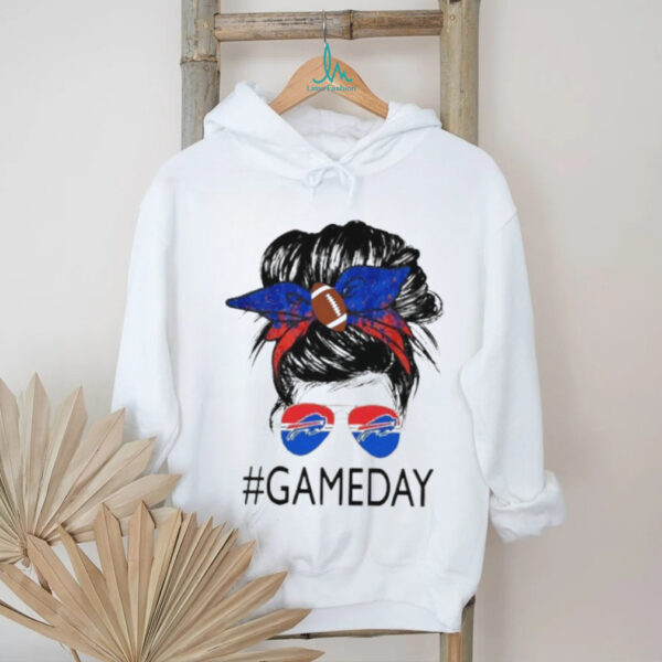 Gameday Buffalo Bills messy bun shirt