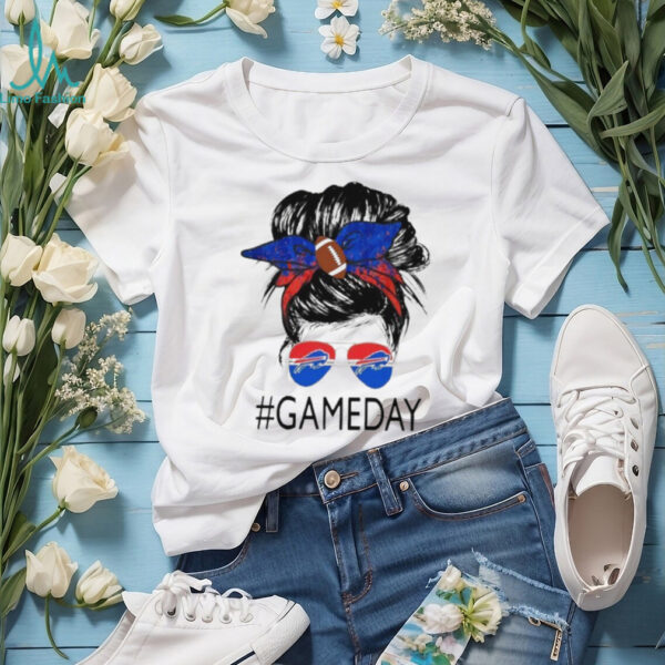 Gameday Buffalo Bills messy bun shirt