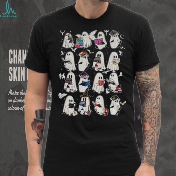 Ghost book spooky Halloween 2025 gift for fan shirt