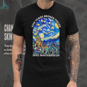 God turns broken pieces into masterpieces The Starry Night X Stained Glass Mosaic shirt