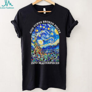 God turns broken pieces into masterpieces The Starry Night X Stained Glass Mosaic shirt