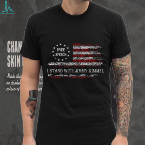 Jimmy Kimmel Free speech I stand with Jimmy Kimmel American flag retro shirt