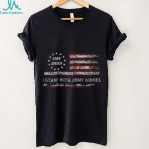 Jimmy Kimmel Free speech I stand with Jimmy Kimmel American flag retro shirt