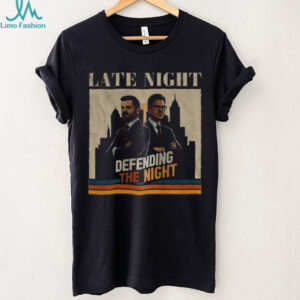 Jimmy Kimmel and Stephen Colbert late night defending the night shirt