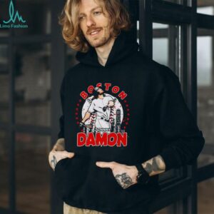 Johnny Damon Boston skyline celebration shirt