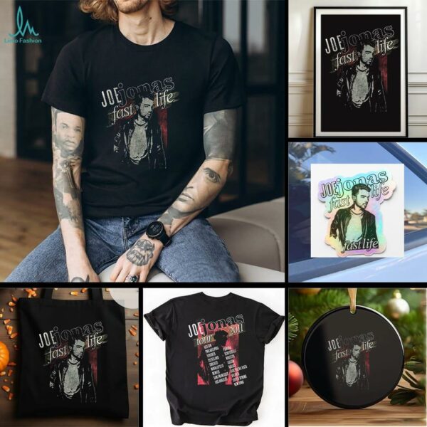 Jonas Brothers Joe Jonas fastlife tour 2011 cities shirt