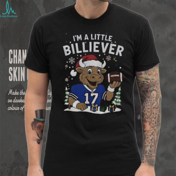 Josh Allen 17 Buffalo Bills mascot Football NFL I’m a little billiever Merry Christmas shirt
