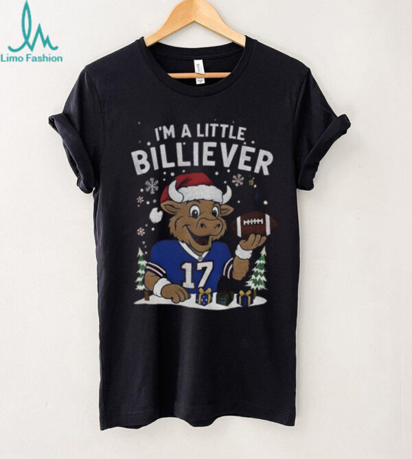 Josh Allen 17 Buffalo Bills mascot Football NFL I’m a little billiever Merry Christmas shirt