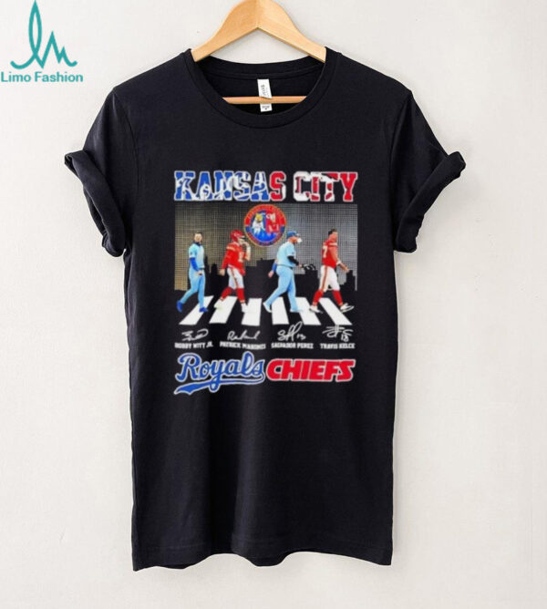 Kansas City Sports Royals x Chiefs Kelce Perez Mahomes Witt Jr Abbey Road Signatures shirt