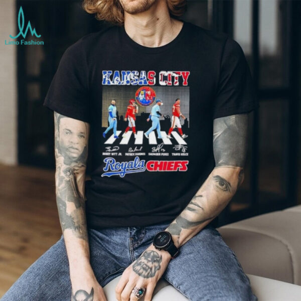 Kansas City Sports Royals x Chiefs Kelce Perez Mahomes Witt Jr Abbey Road Signatures shirt