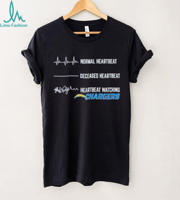 Los Angeles Chargers Football NFL normal heartbeat deceased heartbeat heartbeat watching shirt