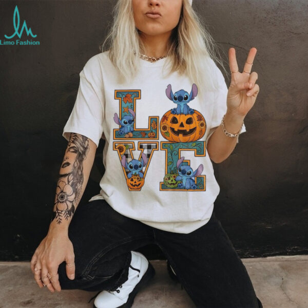 Love Stitch pumpkin spooky season Halloween 2025 shirt