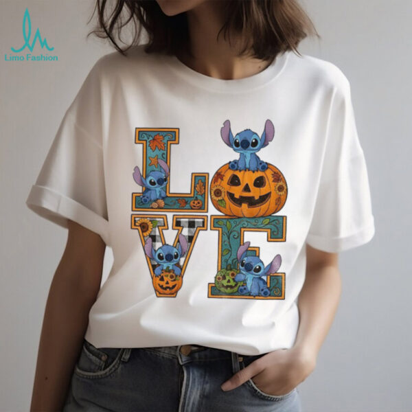Love Stitch pumpkin spooky season Halloween 2025 shirt