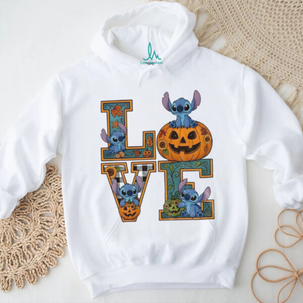 Love Stitch pumpkin spooky season Halloween 2025 shirt