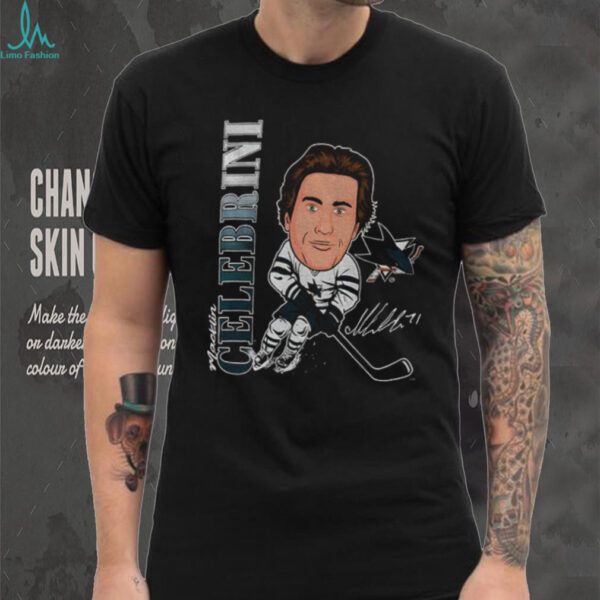 Macklin Celebrini cartoon San Jose Sharks NHL Hockey Caricature Player 2025 shirt