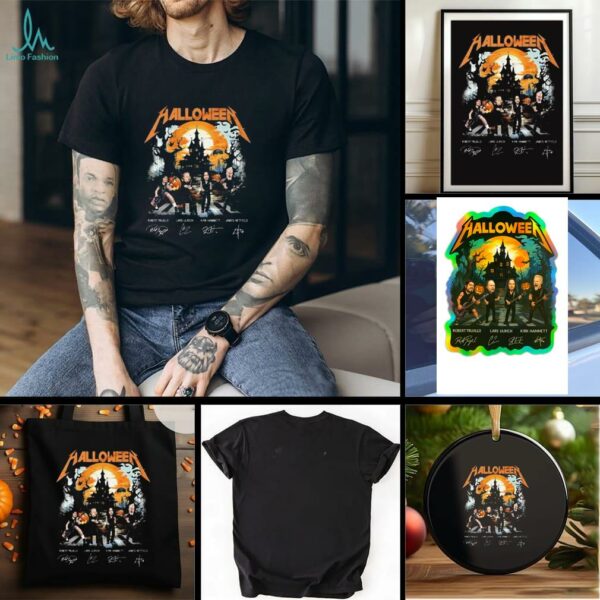 Metallica Trujillo Ulrich Hammett Hetfield Signatures Happy Halloween 2025 T shirt