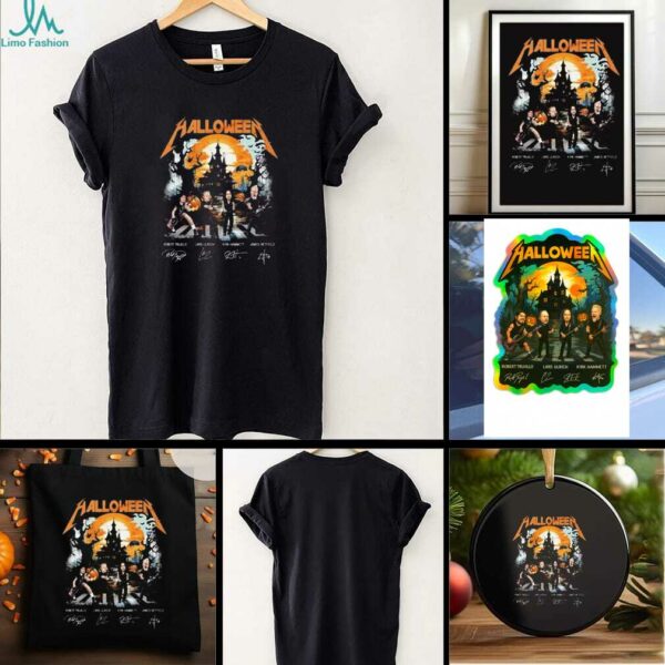 Metallica Trujillo Ulrich Hammett Hetfield Signatures Happy Halloween 2025 T shirt