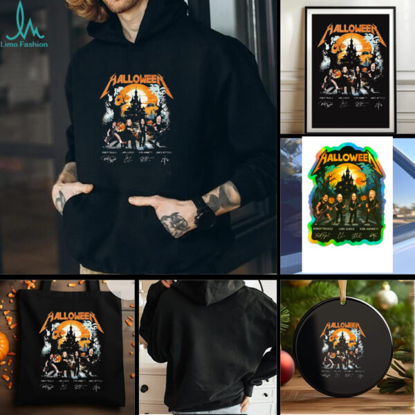 Metallica Trujillo Ulrich Hammett Hetfield Signatures Happy Halloween 2025 T shirt