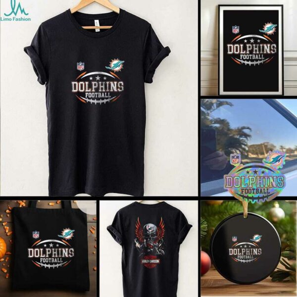 Miami Dolphins NFL Harley Davidson motorcycle graphic shirt
