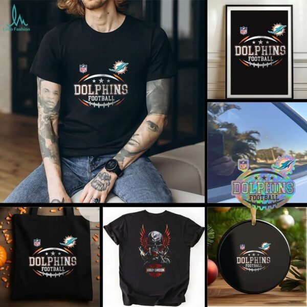 Miami Dolphins NFL Harley Davidson motorcycle graphic shirt
