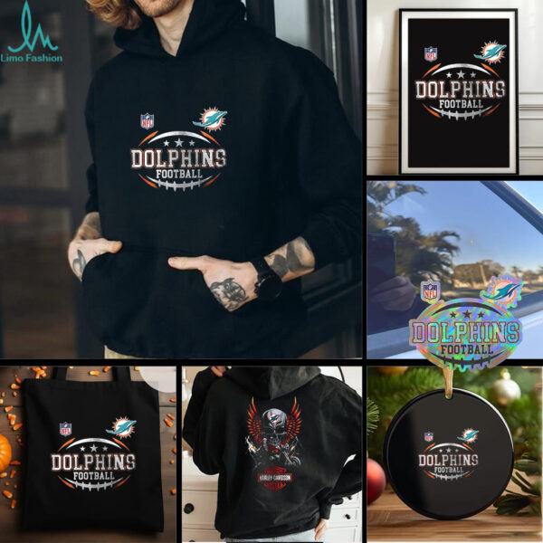 Miami Dolphins NFL Harley Davidson motorcycle graphic shirt