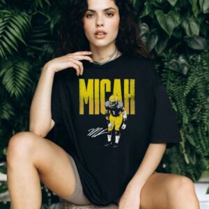 Micah football player signature graphic retro shirt