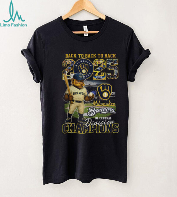 Milwaukee Brewers Baseball back to back to back NL Central Division Champions shirt
